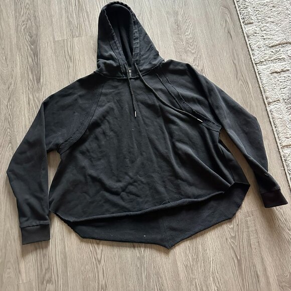 AS Revival Distressed Cropped Hoody - Black X-Small - Picture 1 of 3